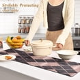 thumbnail image 2 of FREEAMG Black Pink Check Long Trivet Table Runner Non-Slip Heat Resistant Table Protector Waterproof Easy to Clean Abstract Marble Hot Pads Pot Holder Table Mats, 2 of 7
