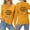 Yellow, variant on TIANZEN Long Sleeve Graphic T Shirt Soft Casual Tee Top With Printed Design For Everyday Comfort Fit Spandex T Shirts for Women T Neck Tops for Women Turtle Neck T Shirts for Women