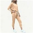 thumbnail image 5 of Edvintorg Travel Outfits for Women Long Sleeve Fashion Creweck Casual Pullover Tops and Drawstring Pants Matching Sets Women Clothing, 5 of 7