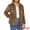 Brown, variant on Women's Fuzzy Teddy Pockets Button Down Faux Fur Coats M Brown