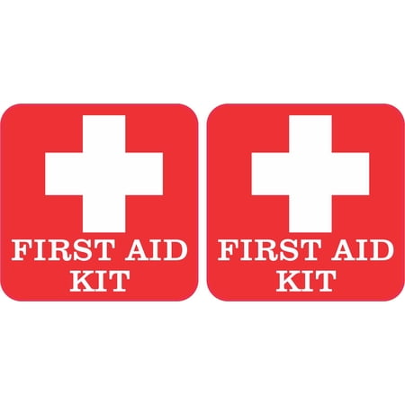 StickerTalk First Aid Kit Vinyl Stickers, 1 sheet of 2 stickers, 2.5 inches x 2.5 inches each