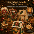 thumbnail image 6 of 3D Christmas House Diamond Painting Kits for Adults, 3D Pearl Diamond Painting Art Kit with LED Light Wooden Christmas Ornament, DIY Holiday Craft Decor for Home Tabletop Decoration, 6 of 6