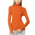 thumbnail image 1 of Bellella Ladies Knitwear Jumper Top Knitted High Neck Pullover Work Sweater Light Rust L, 1 of 3