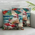 thumbnail image 3 of PHYHOO Merry Christams Throw Pillow Covers Beach Xmas Beach Umbrella Pillowcase Home Sofa Cushion Cover White, 3 of 5