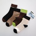 thumbnail image 5 of Women's Cotton Crew Socks - Colorblock Stripes Fashion Ultra-Soft Cute Comfortable Casual Vintage Socks 4 Pairs (US, Numeric, 4, 7, Regular, Regular, Multicolor2), 5 of 5