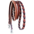 thumbnail image 2 of Horse Western Challenger Leather Brown Laced Barrel Contest Reins 6686BR, 2 of 2