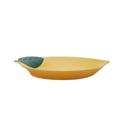 Mainstays by Becky G. & Alejandra Bamboo Melamine Figural Lemon Serve Platter, Green Leaf