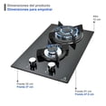 thumbnail image 4 of Tricombo SUPRA Campana de pared tipo moño color negra parrilla de inducción de dos quemadores parrilla de gas empotrable, 4 of 5