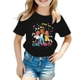 thumbnail image 1 of HNMKIU Hauts Tendance pour Filles T-Shirt Graphique à Col Rond Manches Courtes pour l'Été Tenue Décontractée Designs Confortables, 1 of 5