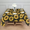 thumbnail image 3 of Black Yellow Sunflower Pattern Square Tablecloth,Waterproof Square Table Cover,Wipeable Spillproof Washable Table Cover for Home Kitchen Party Decor 52"x52"(132x132cm), 3 of 6