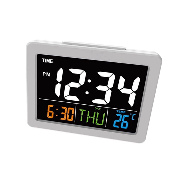 Digital Led Mesita De Noche Reloj Despertador Pantalla Calendario Temperatura Lcd Reloj Electrónico Temperatura Despertador Estudiante Despertador Kearding HA024111-01