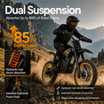 thumbnail image 6 of Q1 Electric Dirt Bike for Teens & Adults - 5500W 57 MPH Motor, 65 Miles Range, 60V 30Ah Removable Battery, 14"/12" Tires, Dual Disc Braking & Full Suspension Off-Road Motorcycle, 6 of 10