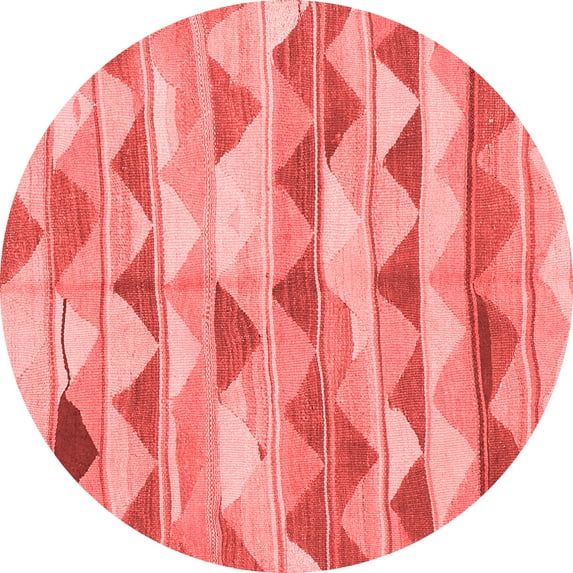 Ahgly Company Indoor Round Southwestern Red Country Area Rugs, 8' Round