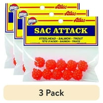 (3 pack) Atlas Mike's Sac Attack, Imitation Spawn Skein Eggs Soft Bait, Orange, 10 Count