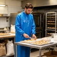 thumbnail image 2 of Waterproof Apron with Long Sleeves Food-Grade TPU Protective Smock Oil Resistant Workwear for Food Processing Cold Storage Seafood Work, 2 of 7