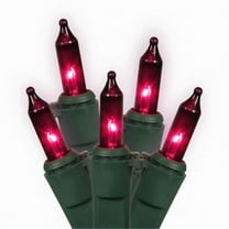 Vickerman 50 Purple Mini Light on Green Wire, 23' Christmas Light Strand