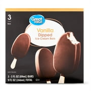Great Value Vanilla Dipped Ice Cream Bars, 9 fl oz, 3 Count