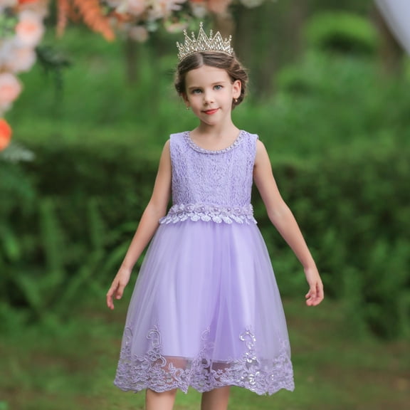 LOVEBAY Pageant Flower Girl Dress Birthday Party Embroidery Dress Wedding Formal Dresses