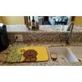 thumbnail image 2 of Summer Sunflowers Longhair Chocolate and Tan Dachshund Dish Drying Mat 14 in x 21 in, 2 of 5