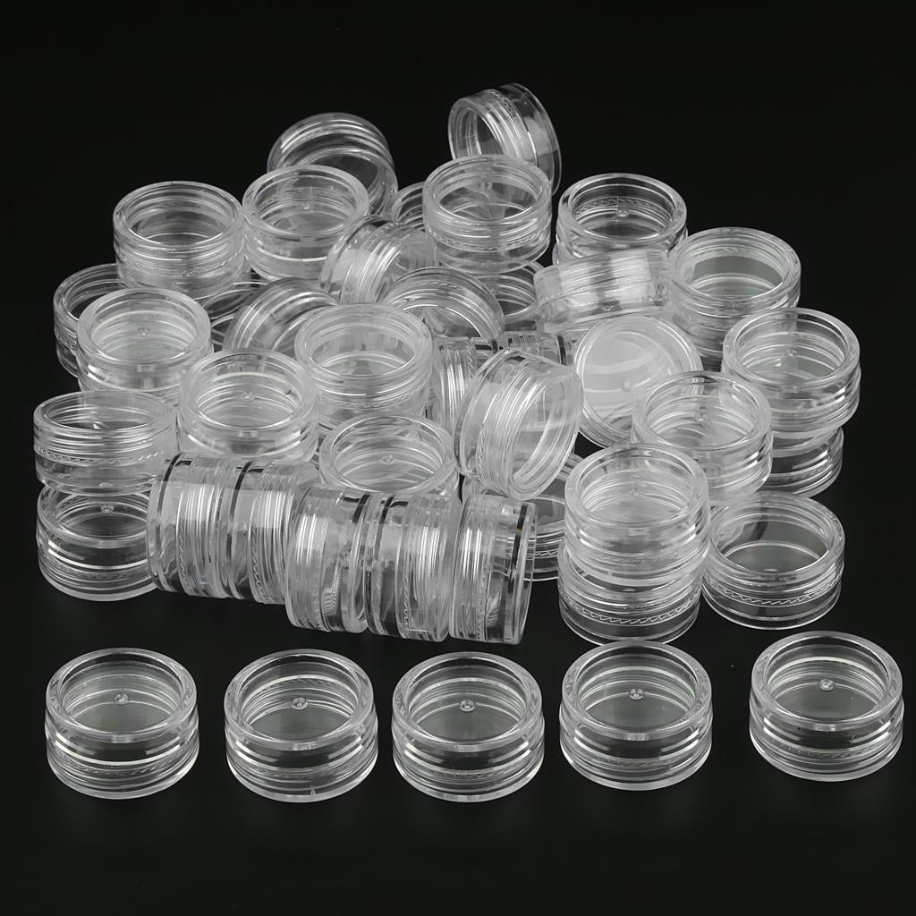 50pcs × 3g Round Makeup Jars Cans Containers, Compact Travel Size Clear Walmart.com