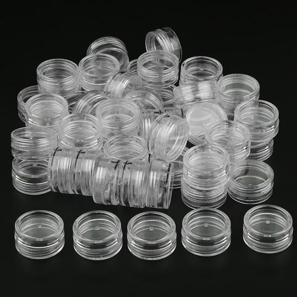 50 Uds. Frascos de Plástico Reutilizables para Envases Cosméticos, para Uñas, Joyería en Polvo , 5g Yinane Muestra de envases vacíos