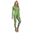 thumbnail image 3 of YEAHDOR Womens Mermaid Cosplay Costume Fish Scale Print Full Body Jumpsuit Tie-dye Long Sleeve Swimming Bodysuit Type F M, 3 of 7