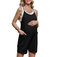 thumbnail image 2 of Maternity Women Solid Color Sleeveless Overalls Casual Loose Jumpsuit Shorts, 2 of 6