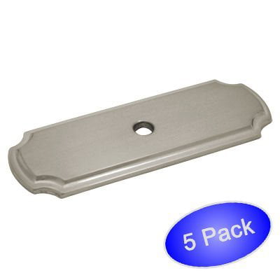 Cosmas B-112SN Satin Nickel Cabinet Hardware Knob Backplate / Back Plate - 5 Pack