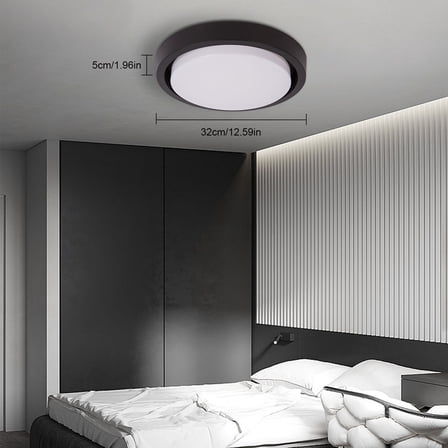 LED Ceiling Lights Fixture Modern Black Not Dimmable Chandelier Living Room 18W for Living Rooms, Bedroom