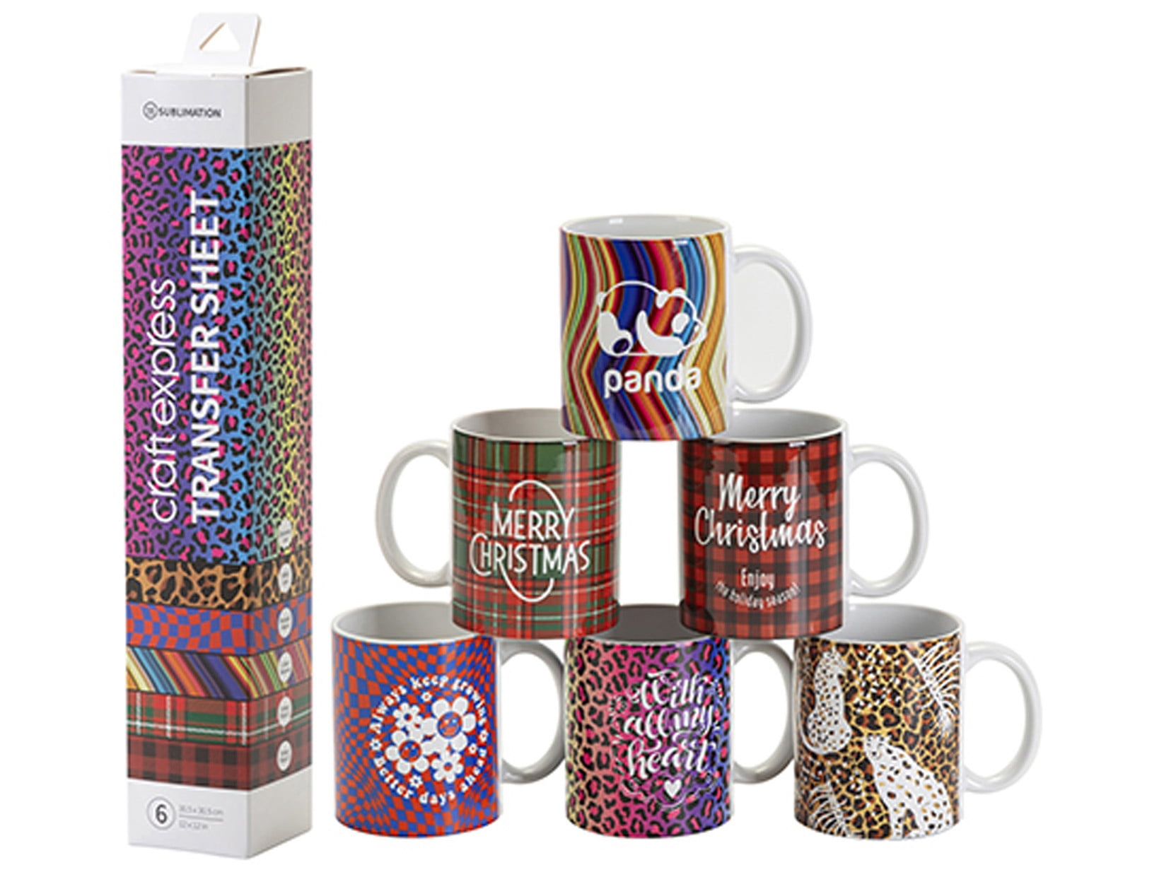 Craft Express Sublimation Pattern Transfer Sheets - Assorted 2, 12" x 12", Pkg of 6