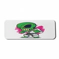 thumbnail image 1 of Outer Space Computer Mouse Pad, Alien Warrior Practicing Chinese Martial Art Karate Sports Children Kids Theme, Rectangle Non-Slip Rubber Mousepad Large, 31" x 12", Green Pink, by Ambesonne, 1 of 2