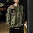 thumbnail image 2 of Suéter holgado de cuello redondo para hombre, sudadera de cuello redondo de invierno, sudadera divertida vintage de los años 90 para hombre, moda Harajuku, estilo coreano emo, 2 of 5