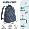 thumbnail image 5 of Blue and Black Checkered Pattern Backpack for School, Cute School Bag with Adjustable Shoulder Straps and Padded Back, 16.9"x12.6"x5.9", 5 of 5