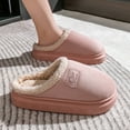 thumbnail image 3 of Platform Fuzzy Slippers for Women Men Indoor and Outdoor Fleece Lined Cloud Pillow Suede Couples House Shoes, 3 of 6