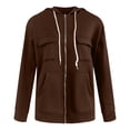 thumbnail image 4 of PFWOWB Zip Up Hoodies for Women Oversized Sweatshirt Jacket Long Sleeve Front Pocket, 4 of 4