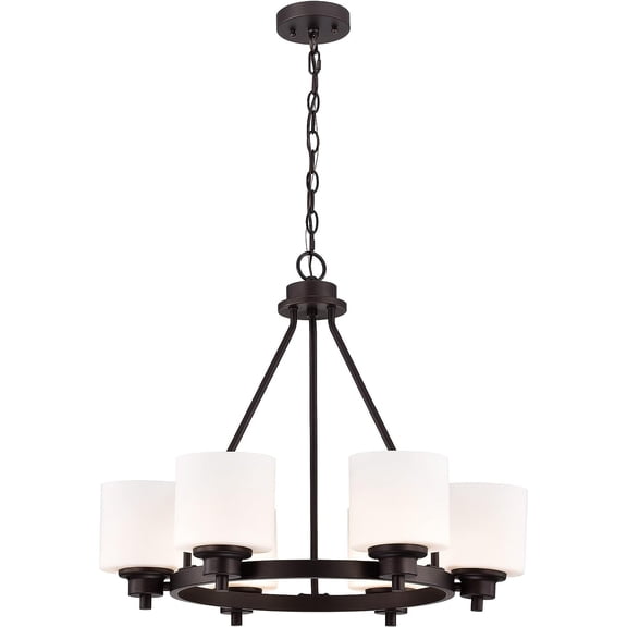 CHLOE Solbi 6 Light Chrome Large Chandelier Ceiling Fixture 24" Wide