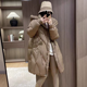 thumbnail image 3 of Chaqueta de plumón de invierno para mujer, parka delgada con capucha, chaqueta de plumón larga y esponjosa, nueva moda 2024, abrigo informal de viento perezoso para mujer, 3 of 5