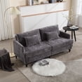 thumbnail image 3 of Knubmt 2 Seater Loveseat Sofa with Wood Frame, Modern Upholstered Fabric Sofa Couch for Home, Living Room, Office, Gray, 3 of 7