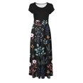 thumbnail image 2 of SMihono Robe Maxi Bohème d'Été pour Femmes Grande Taille Robe d'Été Colorée à Imprimé Floral pour Femmes Robes à Manches Courtes Robe Maxi Décontractée de Plage Robe Évasée de Plage, 2 of 5