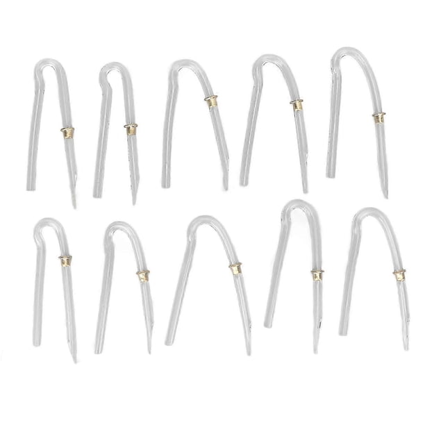 Professional BTE Hearing Aid Tubing - 10pcs Preformed Earmold Tubes with Metal Tube Lock (3.6 X 2mm)