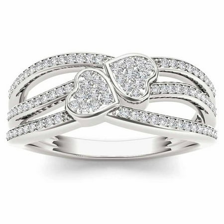 Imperial 1/5 Carat T.W. Diamond 10kt White Gold Heart Fashion Ring