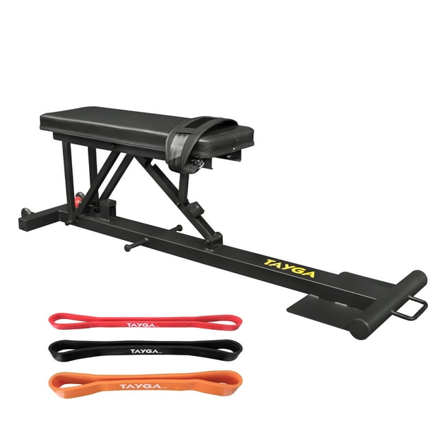 Maquina Gluteo con ligas de resistencia Tayga Color Negro