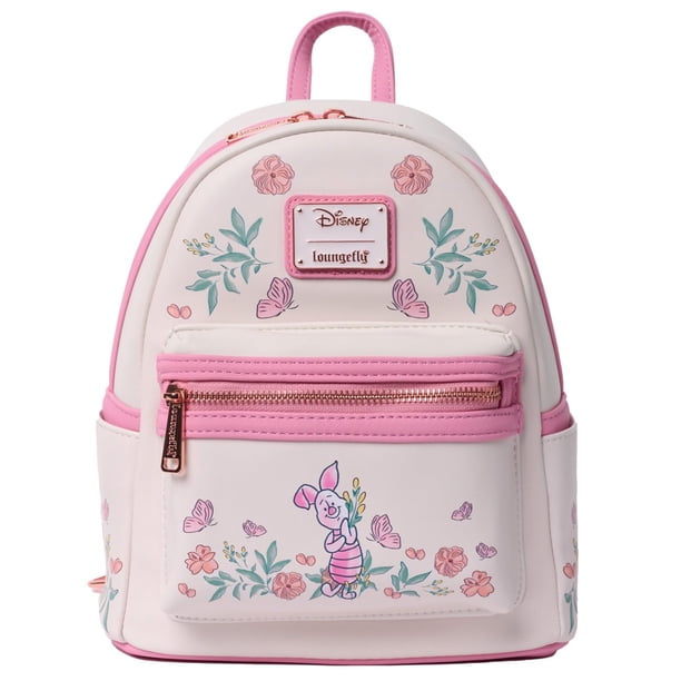 Mochila Loungefly Piglet de piel sintética rosa con estampado floral