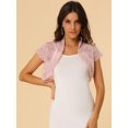 thumbnail image 3 of Top De Encaje Floral Transparente De Manga Corta Elegante Para Mujer Rosa XL, 3 of 6