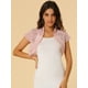 thumbnail image 3 of Top De Encaje Floral Transparente De Manga Corta Elegante Para Mujer Rosa XL, 3 of 6