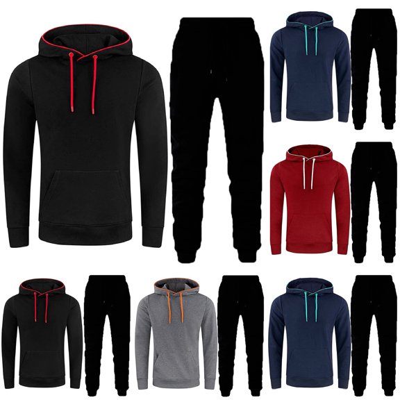 Cekizud Sweatsuits 2 Piece for Men Big and Tall Sports Pullover Hoodie Loose Fit Sweatpants Fall Lounge Sets, M-4XL