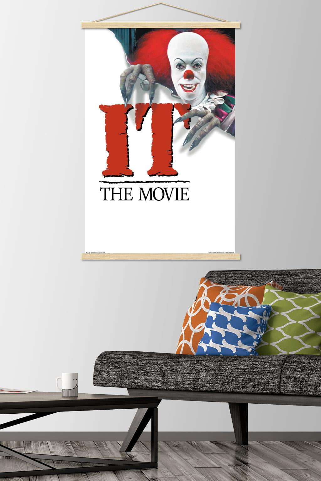 IT - 1990 One Sheet Wall Poster with Wooden Magnetic Frame, 22.375" x 34"