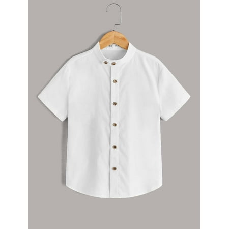 

Short Sleeve Boys Button Front Shirt S221904X White 8Y(50IN)
