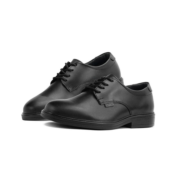 Zapato Escolar Para Niño Formal Piel Antiderrapante Negro negro 23