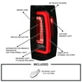 thumbnail image 3 of Spec-D Tuning Glossy Black Smoke Tail Lights w/ Red LED Sequential Turn Signals and Startup Animation Compatible with 2007-2014 Chevy Tahoe, Suburban, GMC Yukon/Denali/XL, Left + Right Pair Assembly, 3 of 7